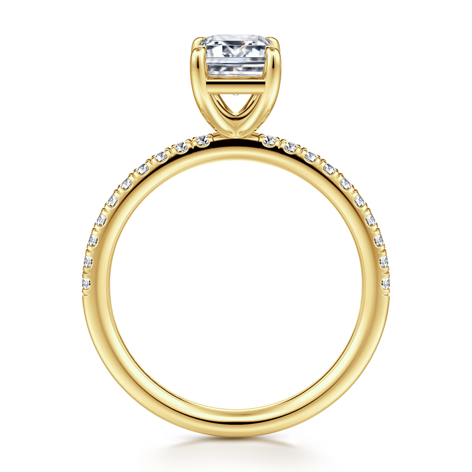 Twain - 14K Yellow Gold Emerald Cut Diamond Engagement Ring - 0.2 ct - Shot 2