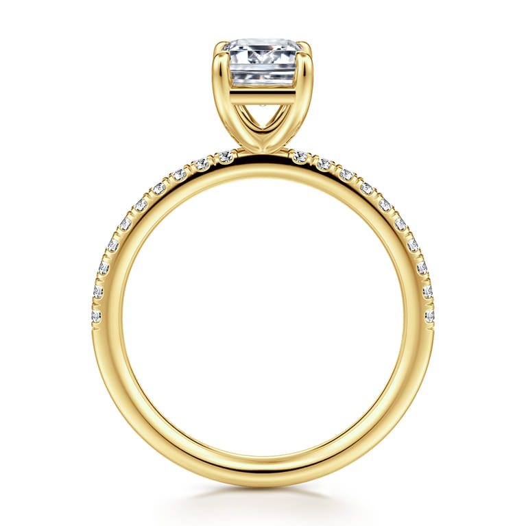 Twain - 14K Yellow Gold Emerald Cut Diamond Engagement Ring - 0.2 ct - Shot 2