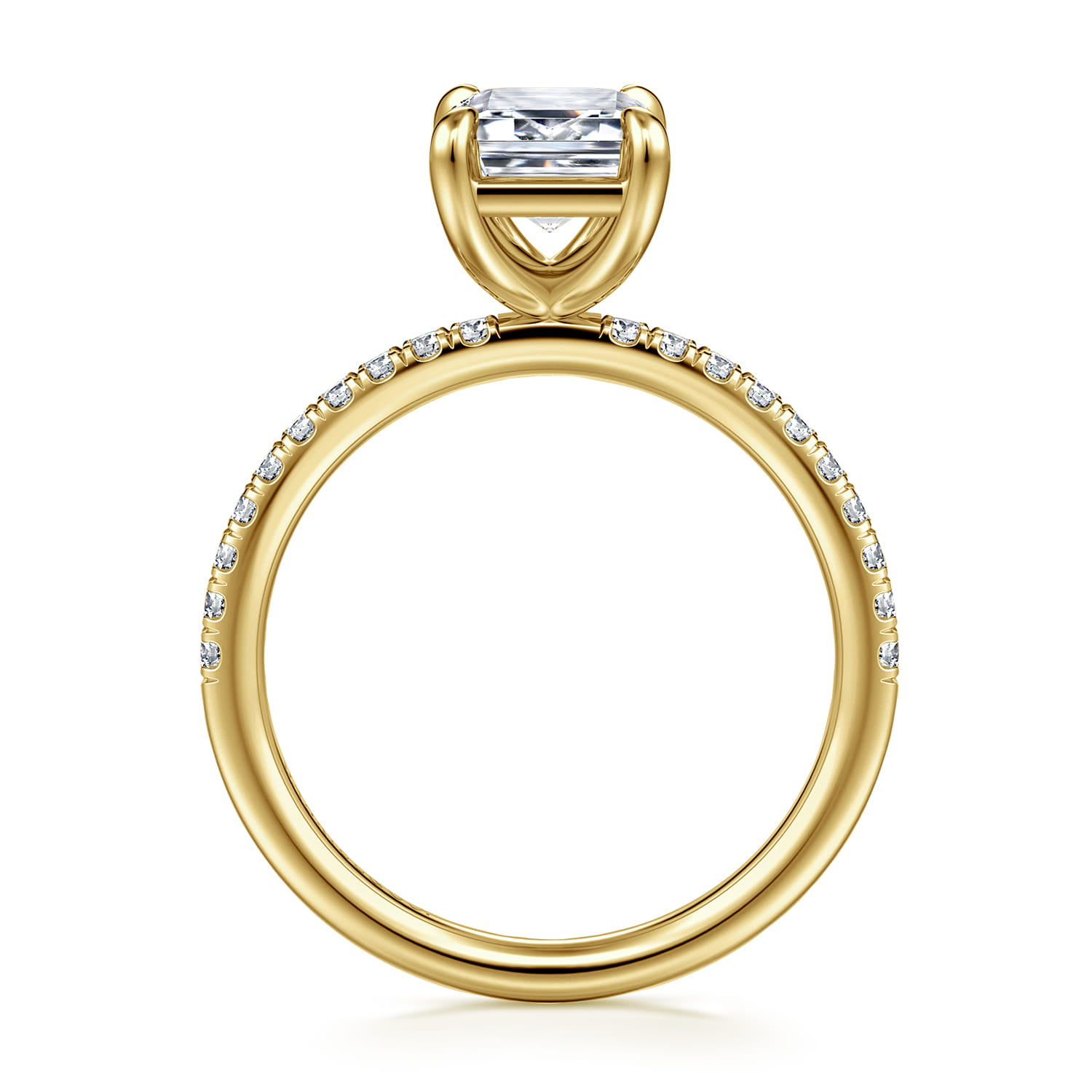 Twain - 14K Yellow Gold Emerald Cut Diamond Engagement Ring - 0.2 ct - Shot 2