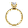 Twain - 14K Yellow Gold Emerald Cut Diamond Engagement Ring - 0.2 ct
