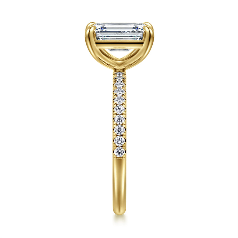Twain - 14K Yellow Gold Emerald Cut Diamond Engagement Ring - 0.2 ct - Shot 4