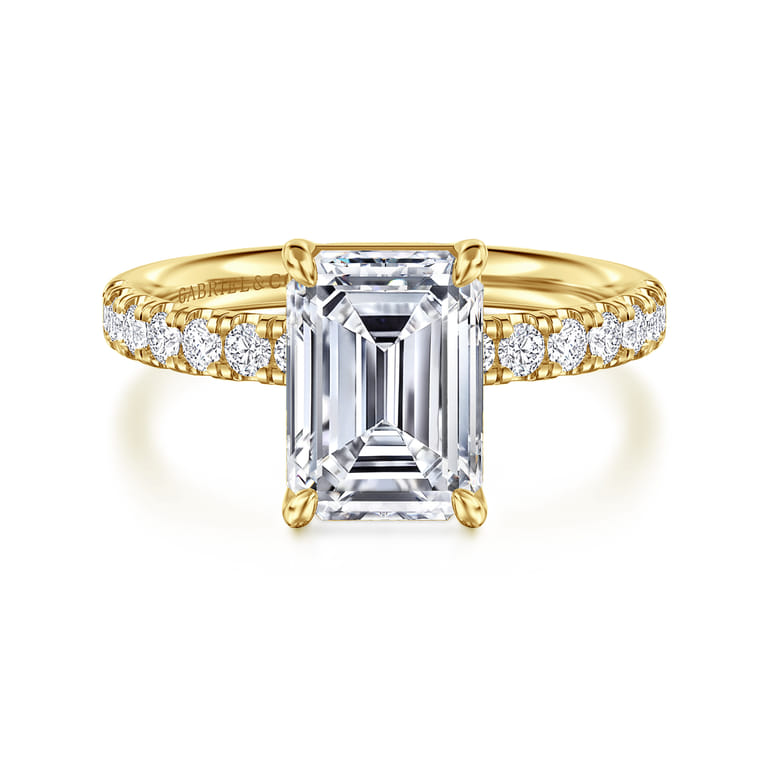 Winslow - 14K Yellow Gold Emerald Cut Diamond Engagement Ring - 0.36 ct - Shot 1