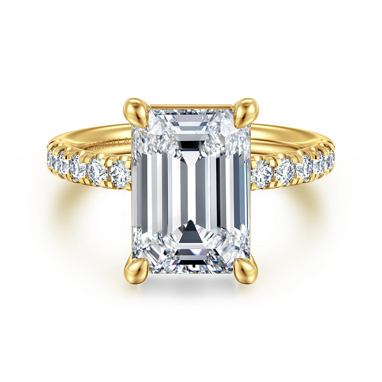 Winslow - 14K Yellow Gold Emerald Cut Diamond Engagement Ring - 0.35 ct - Shot 1