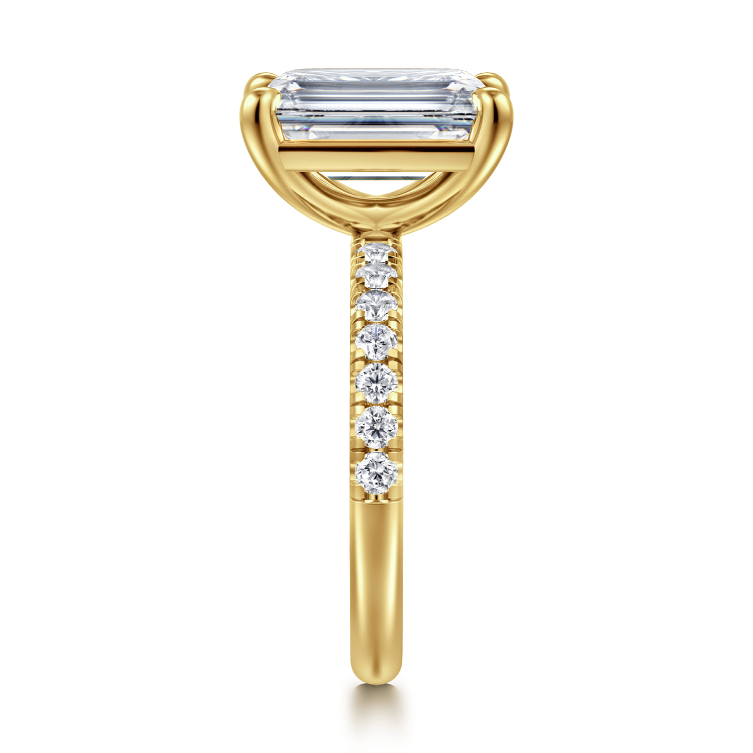 Winslow - 14K Yellow Gold Emerald Cut Diamond Engagement Ring - 0.35 ct - Shot 4