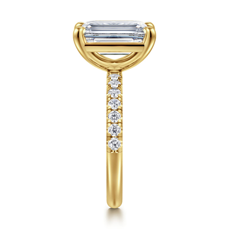 Winslow - 14K Yellow Gold Emerald Cut Diamond Engagement Ring - 0.35 ct - Shot 4