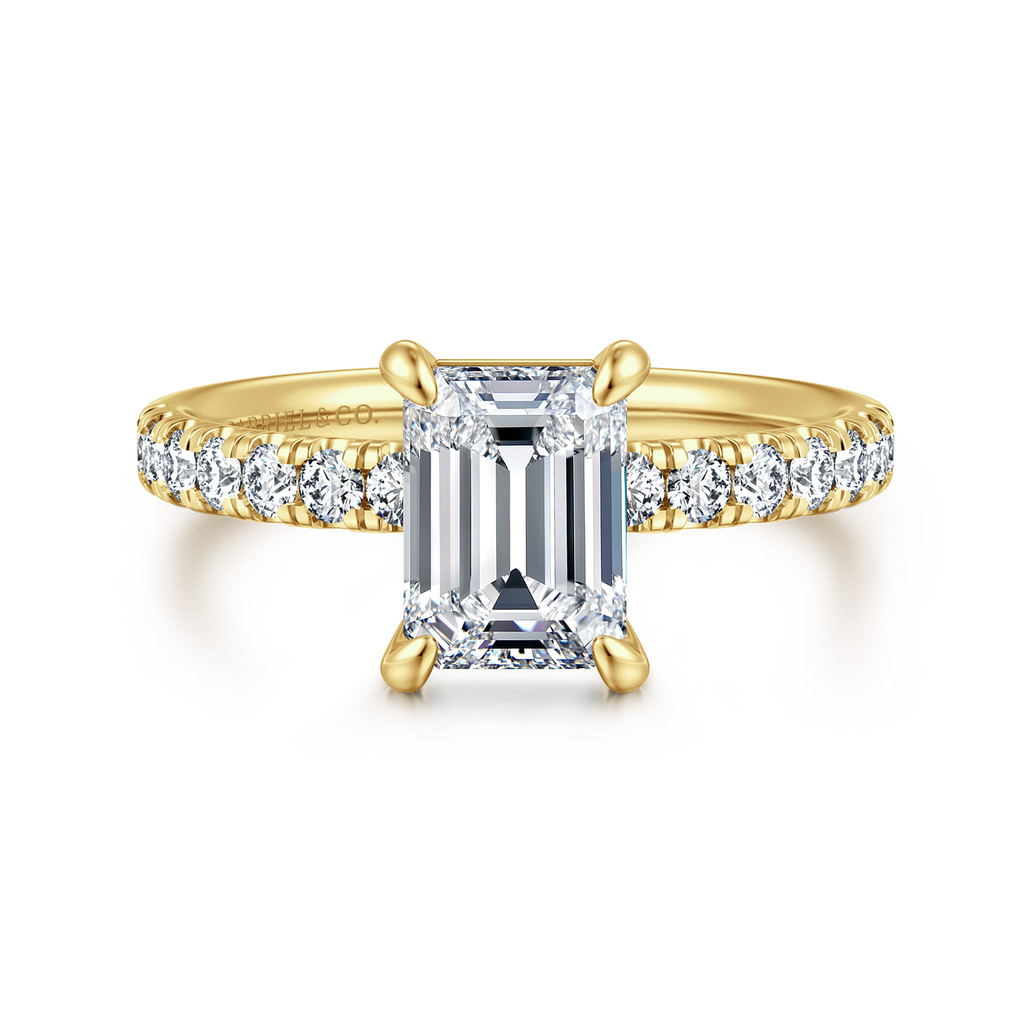 Winslow - 14K Yellow Gold Emerald Cut Diamond Engagement Ring - 0.35 ct - Shot 1
