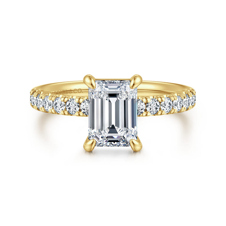 Winslow - 14K Yellow Gold Emerald Cut Diamond Engagement Ring - 0.35 ct - Shot 1