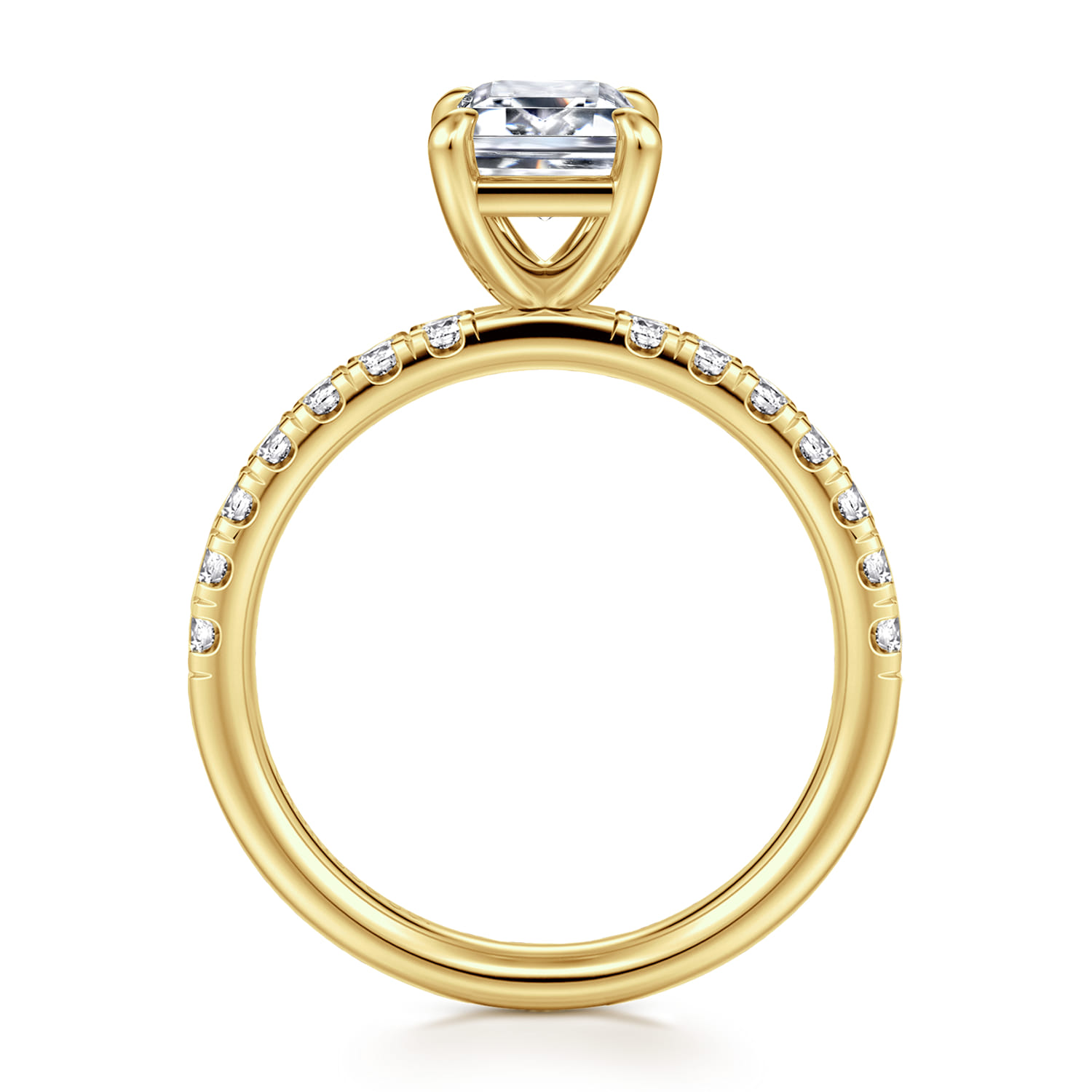 Winslow - 14K Yellow Gold Emerald Cut Diamond Engagement Ring - 0.35 ct - Shot 2