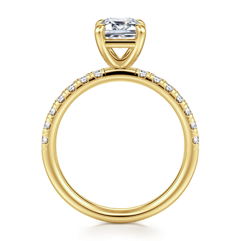 Winslow - 14K Yellow Gold Emerald Cut Diamond Engagement Ring - 0.35 ct - Shot 2