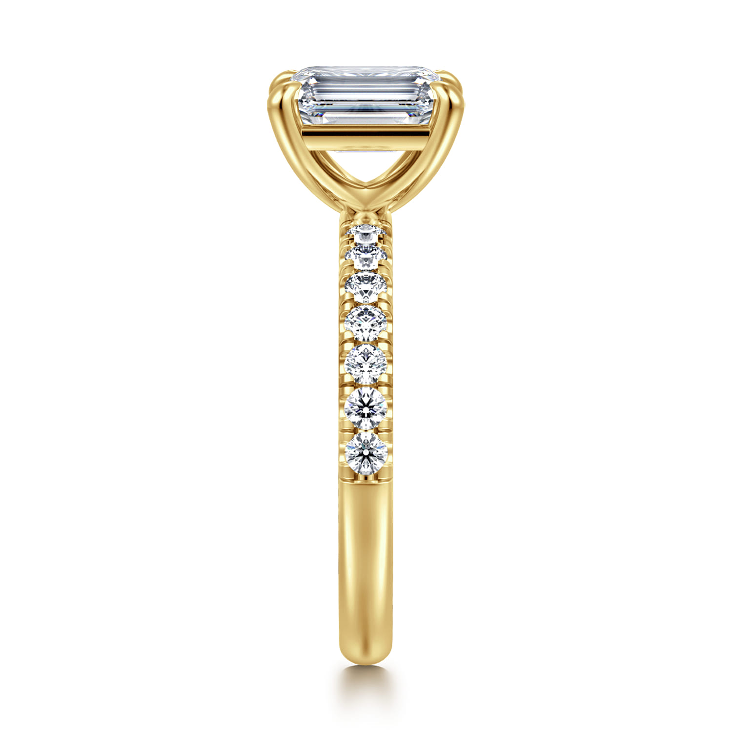 Winslow - 14K Yellow Gold Emerald Cut Diamond Engagement Ring - 0.35 ct - Shot 4