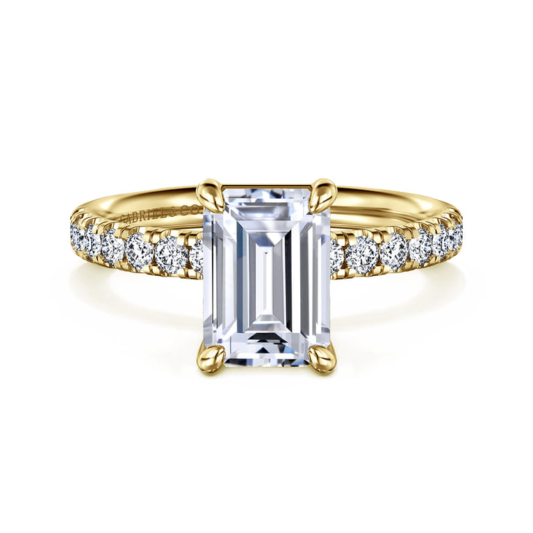 Winslow - 14K Yellow Gold Emerald Cut Diamond Engagement Ring - 0.35 ct - Shot 1
