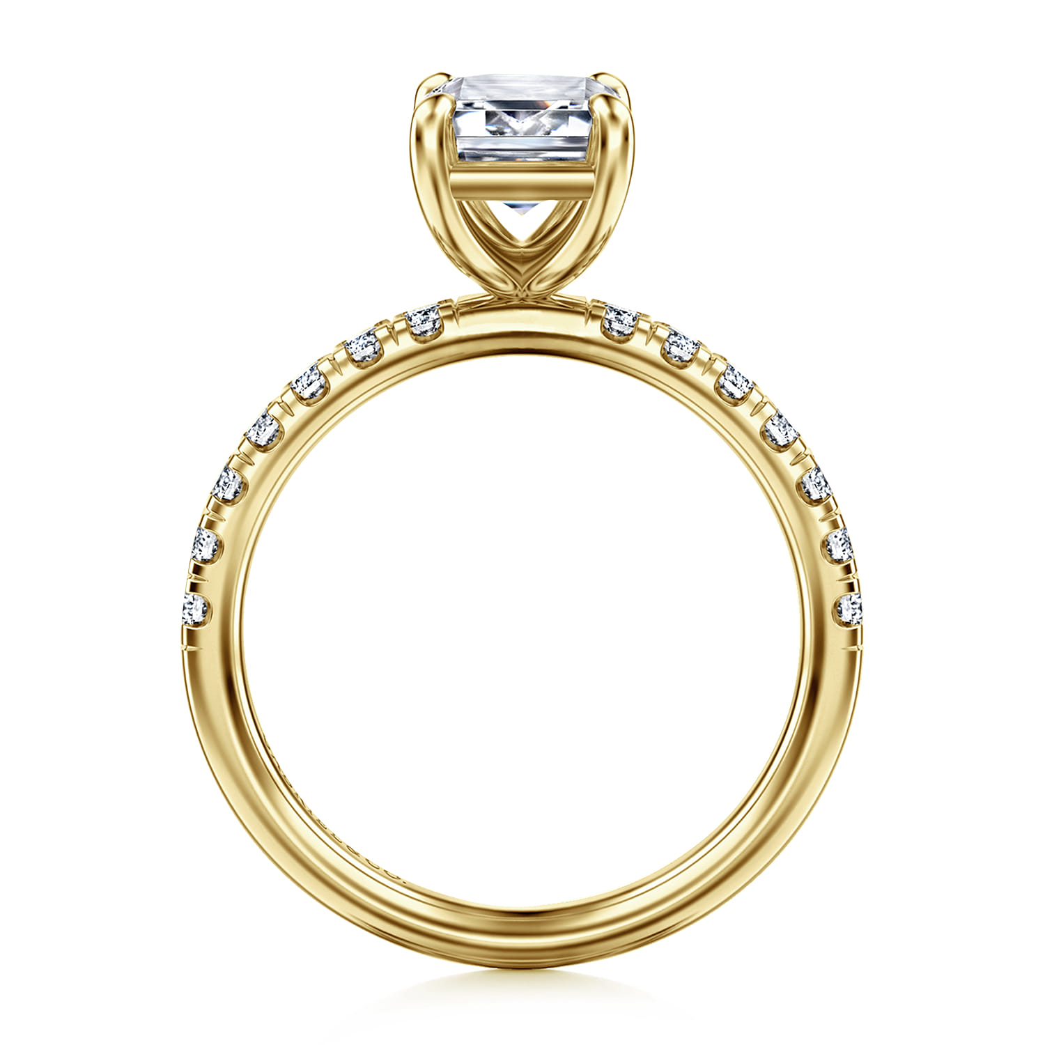 Winslow - 14K Yellow Gold Emerald Cut Diamond Engagement Ring - 0.35 ct - Shot 2
