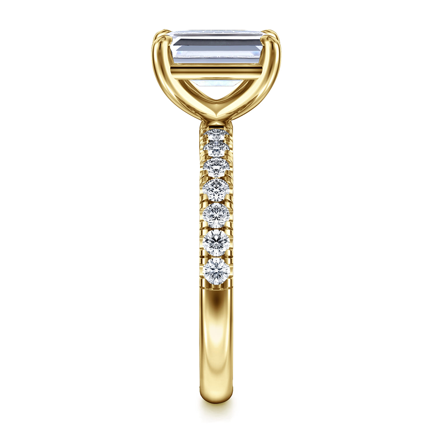 Winslow - 14K Yellow Gold Emerald Cut Diamond Engagement Ring - 0.35 ct - Shot 4