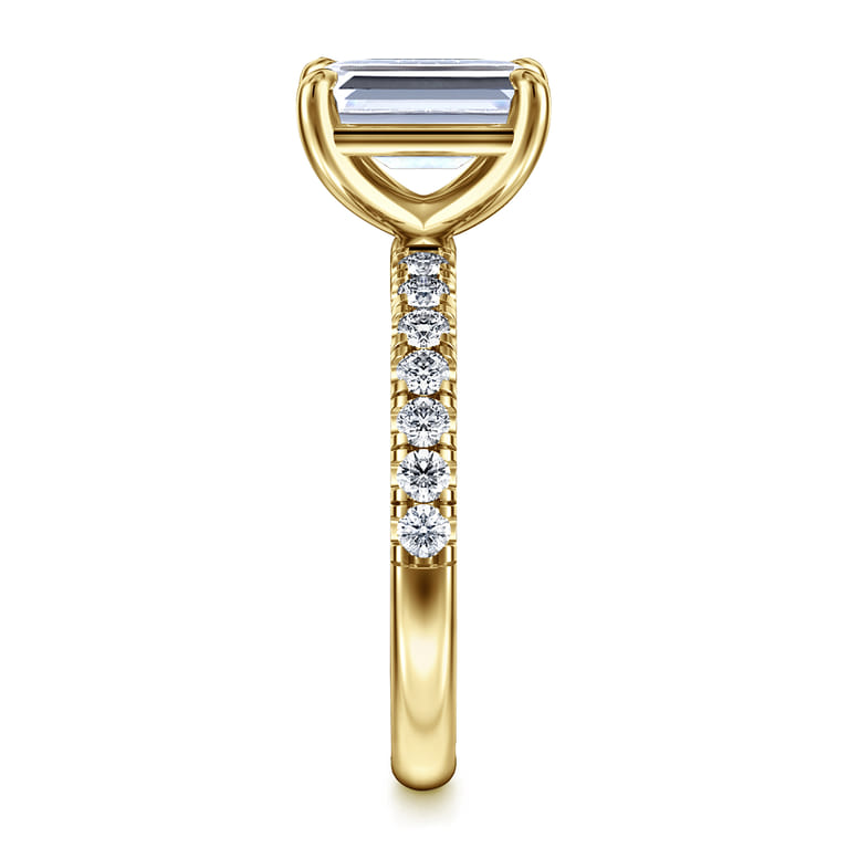 Winslow - 14K Yellow Gold Emerald Cut Diamond Engagement Ring - 0.35 ct - Shot 4