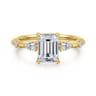 Carinna - 14K Yellow Gold Emerald Cut Diamond Engagement Ring - 0.23 ct
