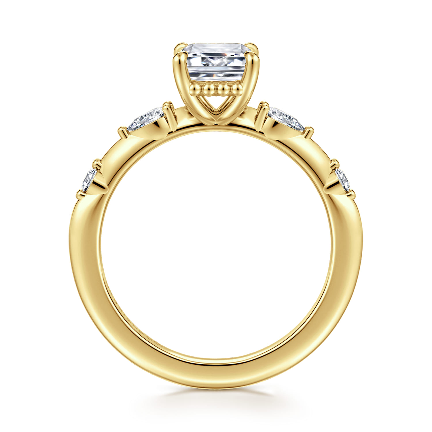 Carinna - 14K Yellow Gold Emerald Cut Diamond Engagement Ring - 0.23 ct - Shot 2