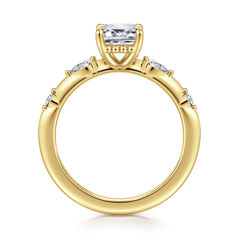 Carinna - 14K Yellow Gold Emerald Cut Diamond Engagement Ring - 0.23 ct - Shot 2