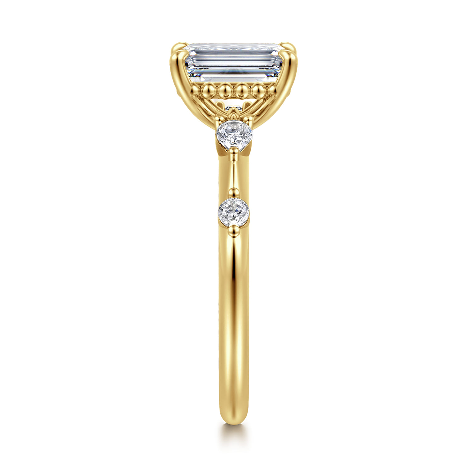 Carinna - 14K Yellow Gold Emerald Cut Diamond Engagement Ring - 0.23 ct - Shot 4
