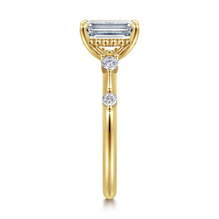 Carinna - 14K Yellow Gold Emerald Cut Diamond Engagement Ring - 0.23 ct - Shot 4