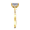 Carroline - 14K Yellow Gold Emerald Cut Diamond Engagement Ring - 0.15 ct