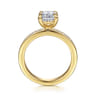 Carolie - 14K Yellow Gold Emerald Cut Channel Set Baguette Diamond Engagement Ring - 0.7 ct