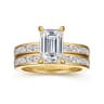 Carolie - 14K Yellow Gold Emerald Cut Channel Set Baguette Diamond Engagement Ring - 0.7 ct