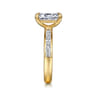 Carolie - 14K Yellow Gold Emerald Cut Channel Set Baguette Diamond Engagement Ring - 0.7 ct
