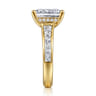 Juney - 14K Yellow Gold Channel set Baguette Emerald Cut Diamond Engagement Ring - 1.1 ct