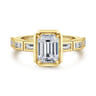 Delphe - 14K Yellow Gold Emerald Cut Diamond Engagement Ring - 0.4 ct