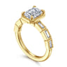 Delphe - 14K Yellow Gold Emerald Cut Diamond Engagement Ring - 0.4 ct