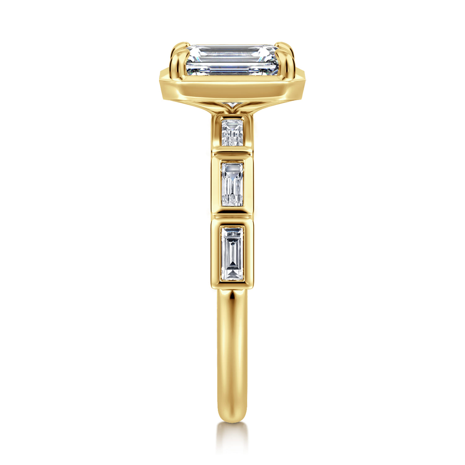 Delphe - 14K Yellow Gold Emerald Cut Diamond Engagement Ring - 0.4 ct - Shot 4