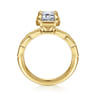 Delphe - 14K Yellow Gold Bezel Prong Emerald Cut Diamond Engagement Ring - 0.4 ct