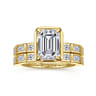 Delphe - 14K Yellow Gold Bezel Prong Emerald Cut Diamond Engagement Ring - 0.4 ct