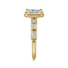 Delphe - 14K Yellow Gold Bezel Prong Emerald Cut Diamond Engagement Ring - 0.4 ct