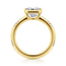 Aspen - 14K Yellow Gold Bezel Set Emerald Cut Diamond Engagement Ring - 0.09 ct