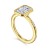 Aspen - 14K Yellow Gold Bezel Set Emerald Cut Diamond Engagement Ring - 0.09 ct