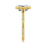 Aspen - 14K Yellow Gold Bezel Set Emerald Cut Diamond Engagement Ring - 0.09 ct