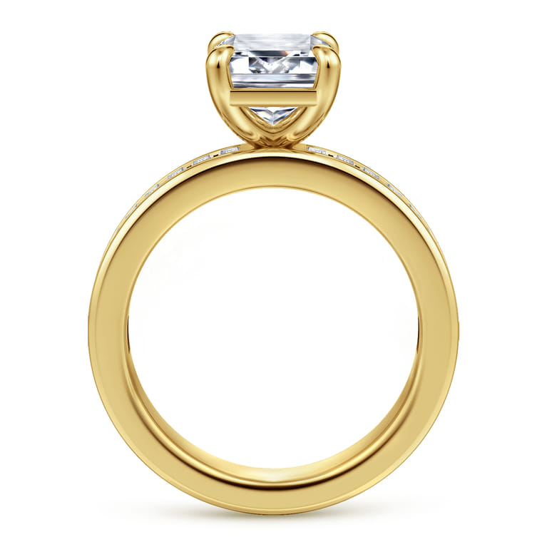 Bassia - 14K Yellow Gold Emerald Cut Diamond Engagement Ring - 1.15 ct - Shot 2
