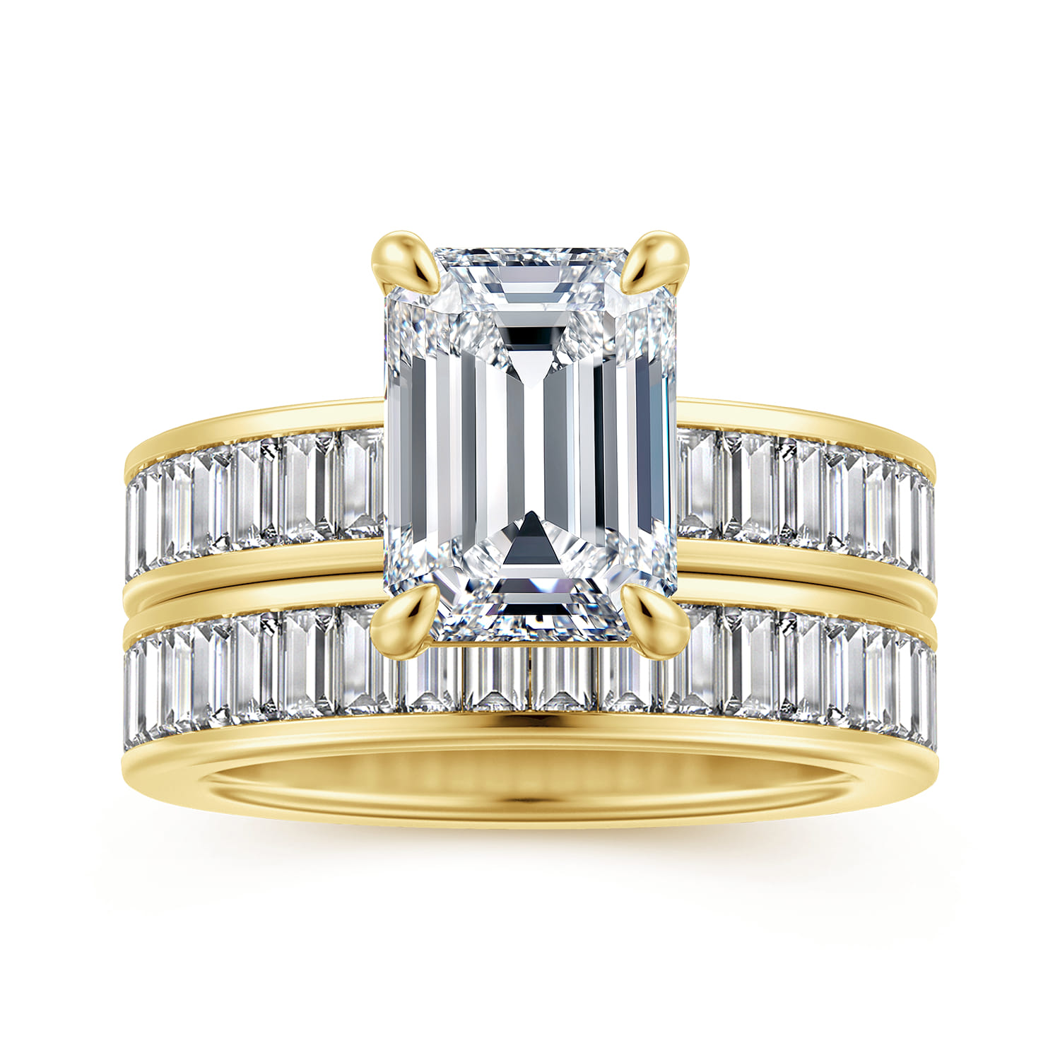 Bassia - 14K Yellow Gold Emerald Cut Diamond Engagement Ring - 1.15 ct - Shot 4