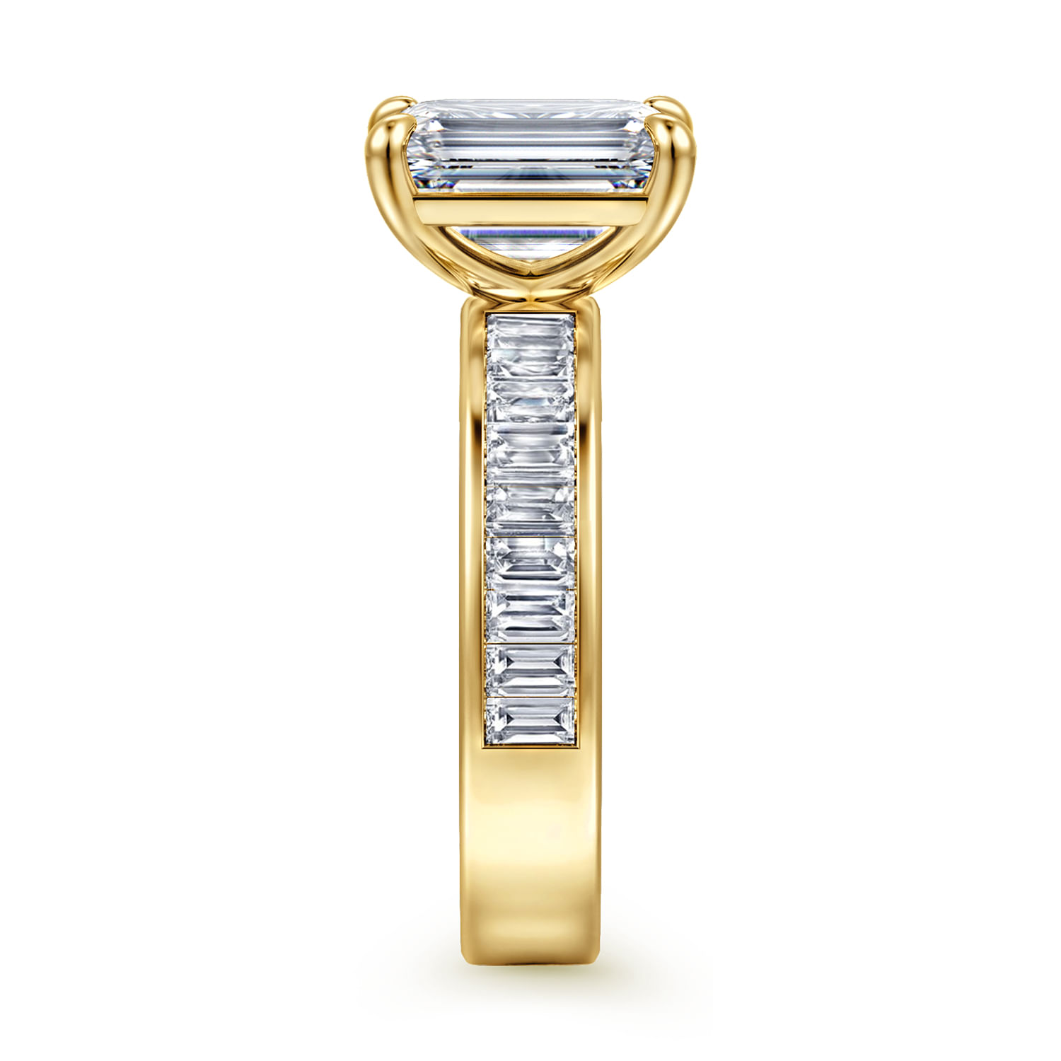 Bassia - 14K Yellow Gold Emerald Cut Diamond Engagement Ring - 1.15 ct - Shot 4