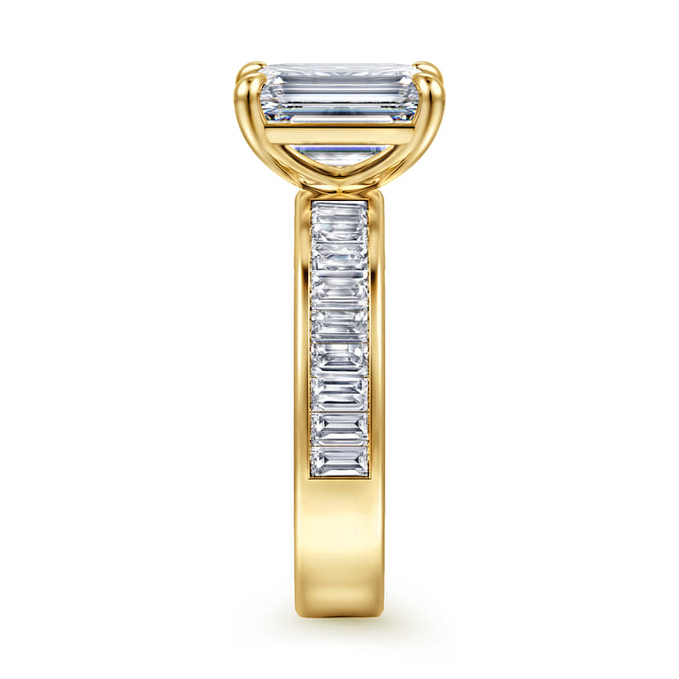 Bassia - 14K Yellow Gold Emerald Cut Diamond Engagement Ring - 1.15 ct - Shot 5