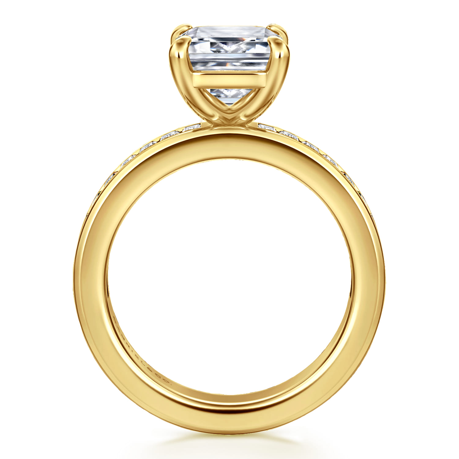 Bassia - 14K Yellow Gold Emerald Cut Diamond Engagement Ring - 1.15 ct - Shot 2