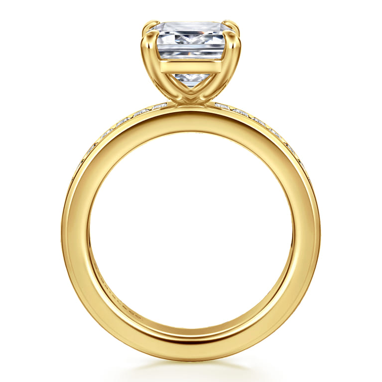 Bassia - 14K Yellow Gold Emerald Cut Diamond Engagement Ring - 1.15 ct - Shot 2