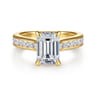 Olya - 14K Yellow Gold Emerald Cut Diamond Engagement Ring - 0.5 ct