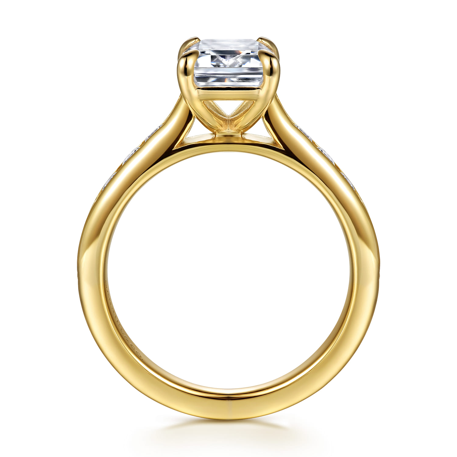 Olya - 14K Yellow Gold Emerald Cut Diamond Engagement Ring - 0.5 ct - Shot 2