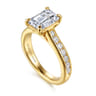 Olya - 14K Yellow Gold Emerald Cut Diamond Engagement Ring - 0.5 ct