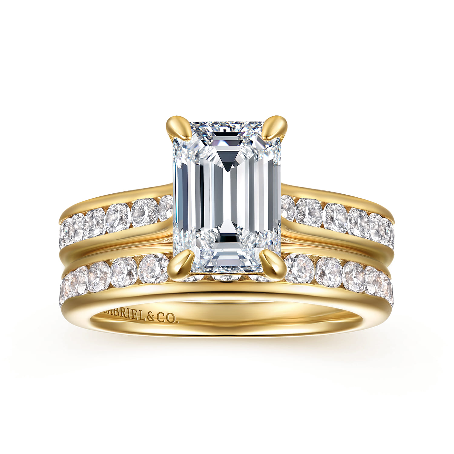 Olya - 14K Yellow Gold Emerald Cut Diamond Engagement Ring - 0.5 ct - Shot 4