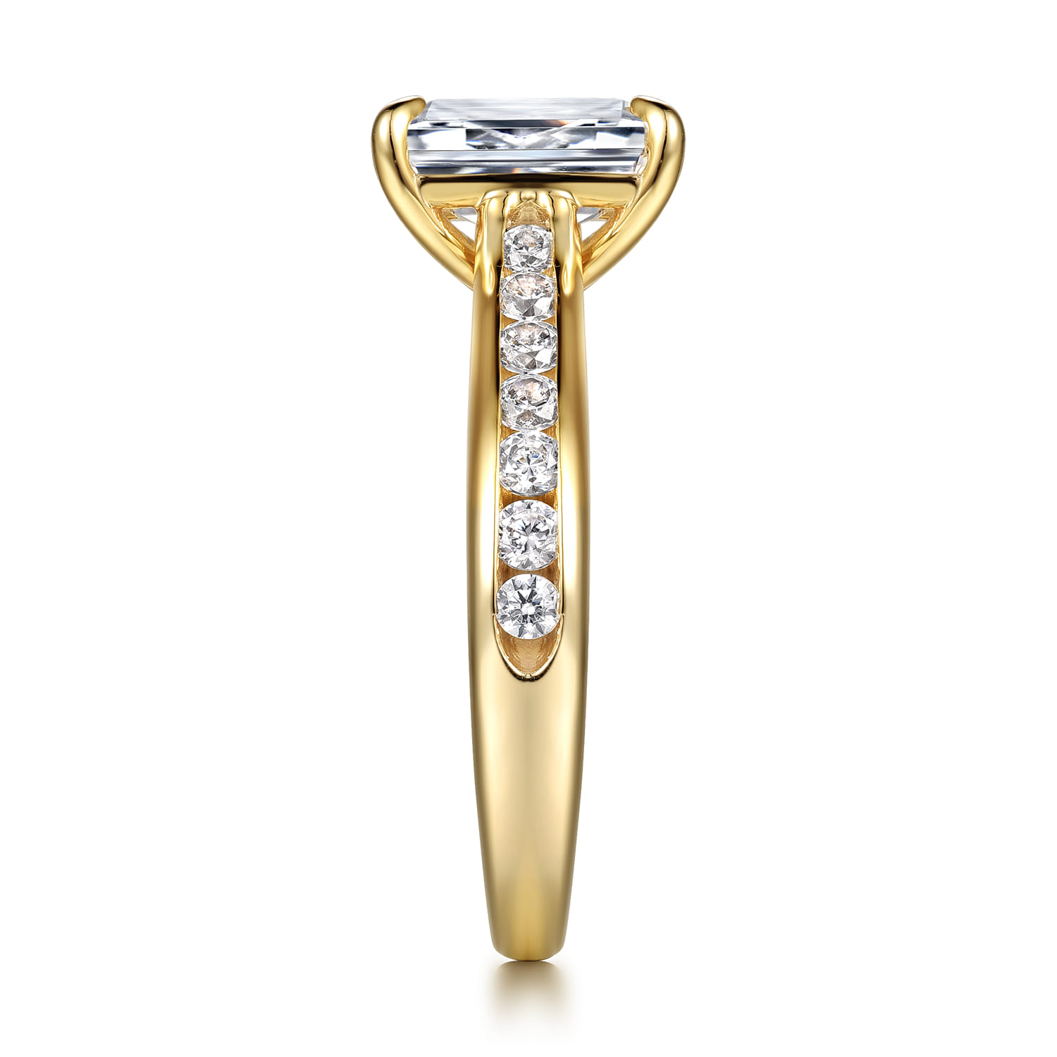 Olya - 14K Yellow Gold Emerald Cut Diamond Engagement Ring - 0.5 ct - Shot 5