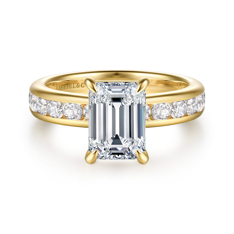 Coralie - 14K Yellow Gold Emerald Cut Diamond Engagement Ring - 0.75 ct - Shot 1