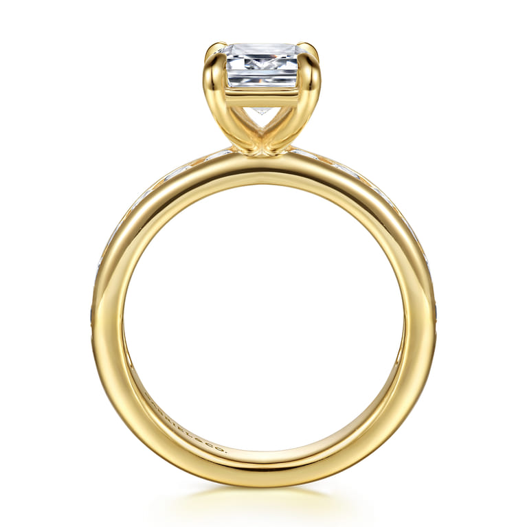 Coralie - 14K Yellow Gold Emerald Cut Diamond Engagement Ring - 0.75 ct - Shot 2